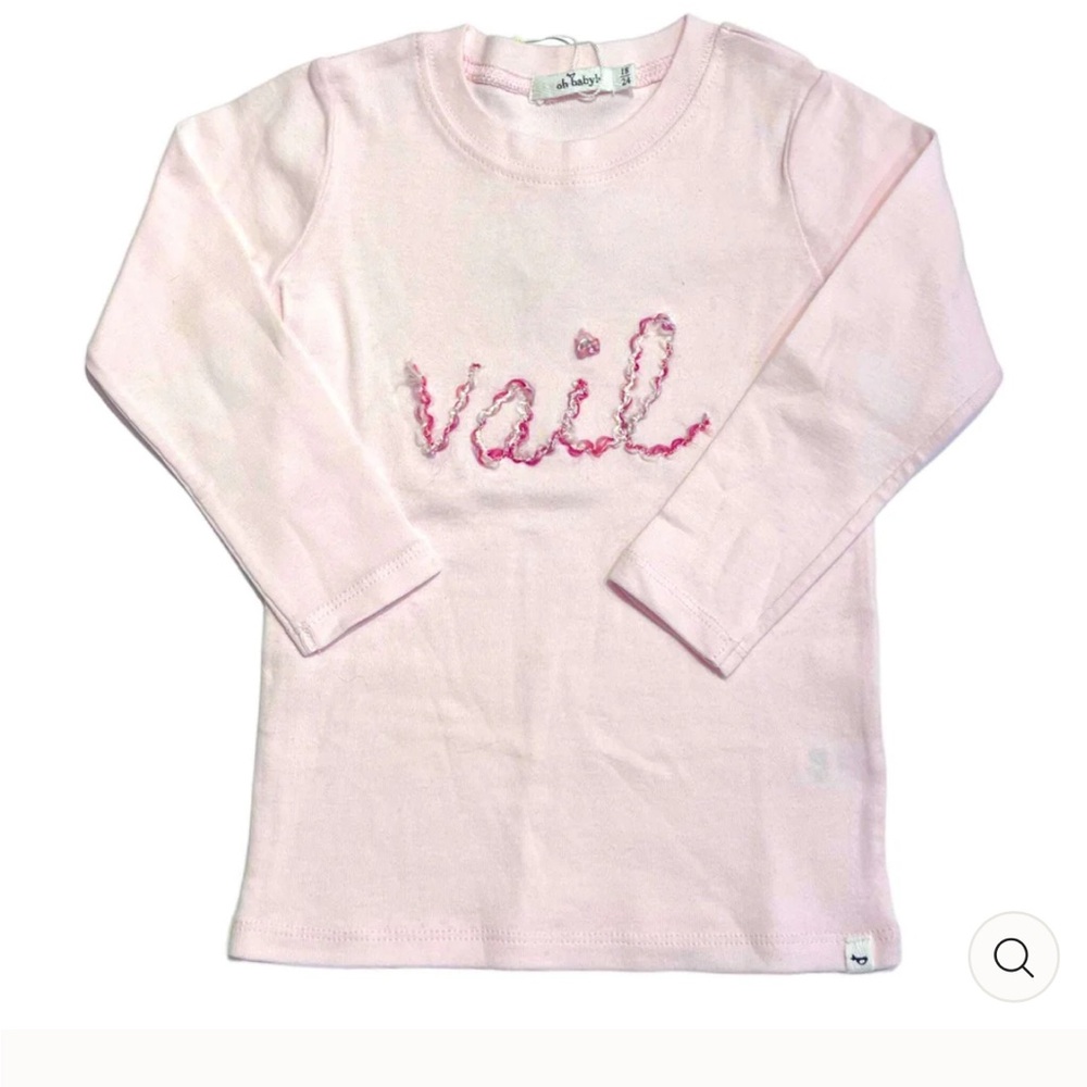 Oh Baby! Two Piece Set in Light Pink Vail Stitching, Size 6-12 Months NWT